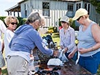 Volunteers prep the food for the kettlebake
